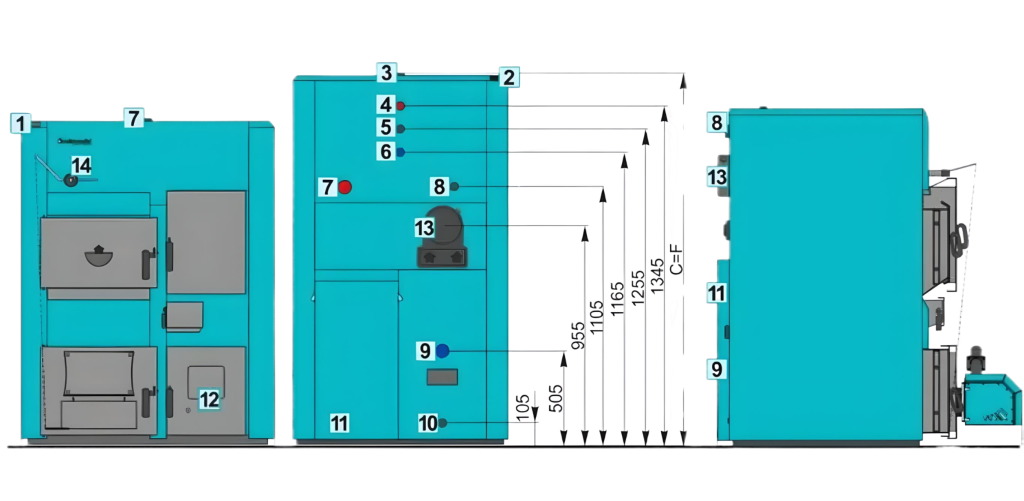 centrometal centro plus granulu apkures katla tehniskie izmeri